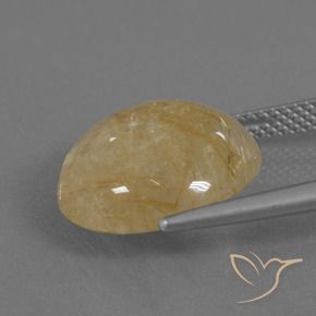 Quarzo rutilo Giallo dorato naturale da 9.41 ct, Rotondo, Traslucido