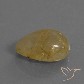 Quarzo rutilo Marrone Dorato Molto Chiaro naturale da 13.43 ct, Forma a pera, Trasparente