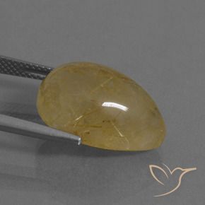 Quarzo rutilo Marrone Dorato Molto Chiaro naturale da 13.43 ct, Forma a pera, Trasparente