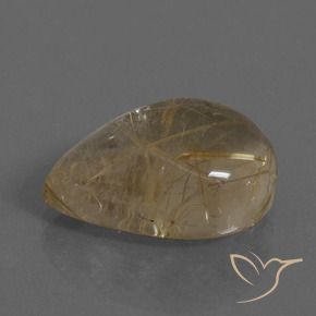 Quarzo rutilo Marrone chiaro naturale da 11.92 ct, Forma a pera, Trasparente