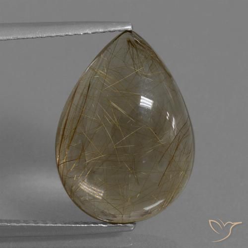 9.98ct Naturale Marrone chiaro Quarzo rutilo, Forma a pera, Trasparente