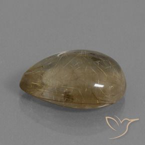 Quarzo rutilo Marrone chiaro naturale da 9.98 ct, Forma a pera, Trasparente