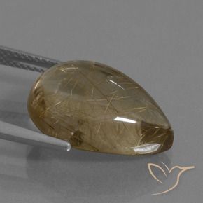 Quarzo rutilo Marrone chiaro naturale da 9.98 ct, Forma a pera, Trasparente
