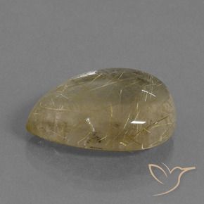 Quarzo rutilo Giallo pallido naturale da 10.12 ct, Forma a pera, Trasparente