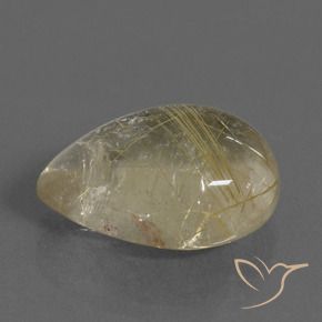 Quarzo rutilo Giallo chiaro naturale da 12.09 ct, Forma a pera, Trasparente