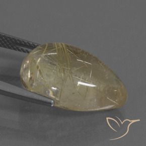 Quarzo rutilo Giallo chiaro naturale da 12.09 ct, Forma a pera, Trasparente