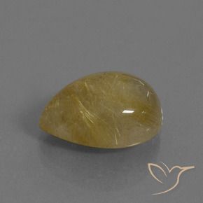 Quarzo rutilo Giallo caldo naturale da 7.53 ct, Forma a pera, Traslucido
