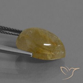 Quarzo rutilo Giallo caldo naturale da 7.53 ct, Forma a pera, Traslucido