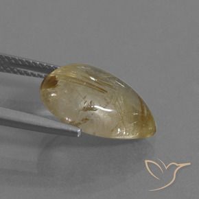 Quarzo rutilo Giallo terroso naturale da 5.72 ct, Forma a pera, Trasparente