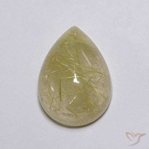 8.03ct Naturale Giallo chiaro Quarzo rutilo, Forma a pera, Trasparente