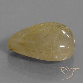 Quarzo rutilo Marrone Dorato Molto Chiaro naturale da 10.92 ct, Forma a pera, Trasparente