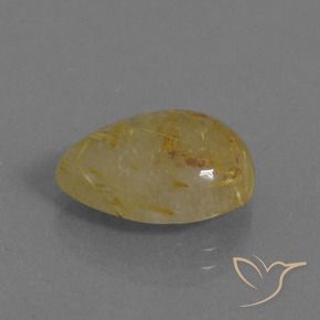Quarzo rutilo Giallo di Digione naturale da 6.94 ct, Forma a pera, Traslucido