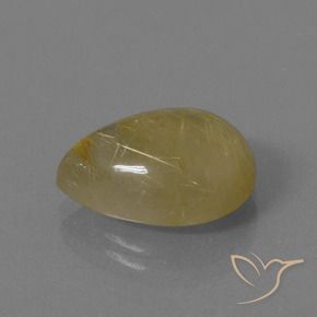 Quarzo rutilo Giallo caldo naturale da 7.25 ct, Forma a pera, Traslucido