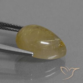Quarzo rutilo Giallo caldo naturale da 7.25 ct, Forma a pera, Traslucido