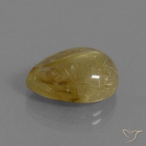 Quarzo rutilo Marrone Dorato Molto Chiaro naturale da 7.54 ct, Forma a pera, Trasparente