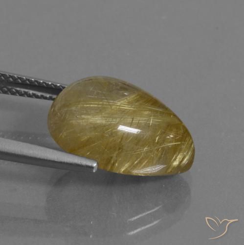 Quarzo rutilo Marrone Dorato Molto Chiaro naturale da 7.54 ct, Forma a pera, Trasparente