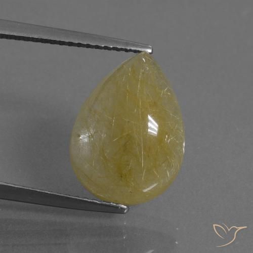 6.72ct Naturale Oro medio Quarzo rutilo, Forma a pera, Traslucido