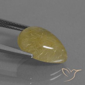 Quarzo rutilo Oro medio naturale da 6.72 ct, Forma a pera, Traslucido