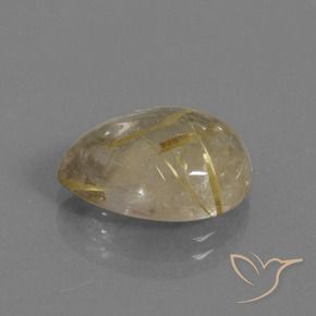 Quarzo rutilo Marrone Dorato Molto Chiaro naturale da 6.86 ct, Forma a pera, Trasparente