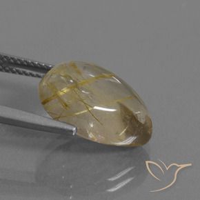 Quarzo rutilo Marrone Dorato Molto Chiaro naturale da 6.86 ct, Forma a pera, Trasparente