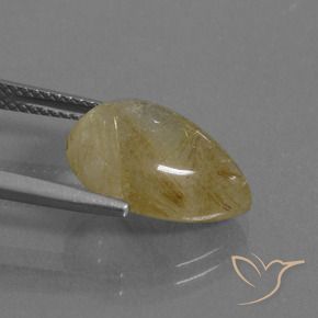 Quarzo rutilo Marrone Dorato Molto Chiaro naturale da 6.12 ct, Forma a pera, Trasparente