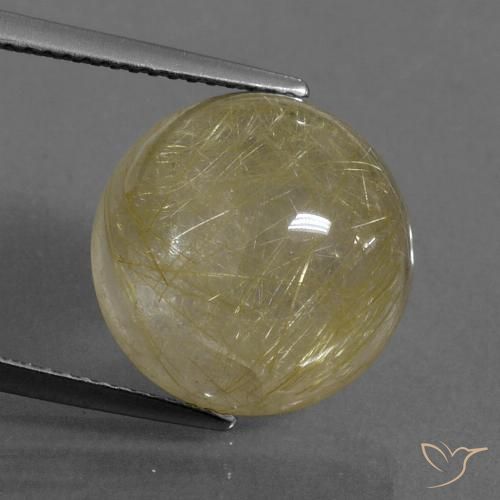 11.66ct Naturale Giallo Toscana Quarzo rutilo, Rotondo, Trasparente