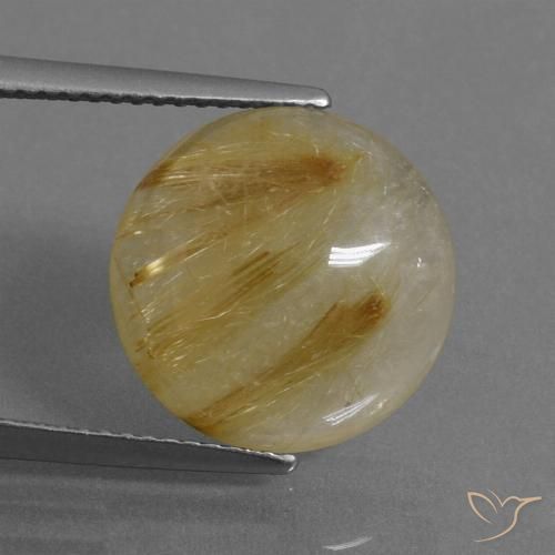 7.53ct Naturale Giallo medio Quarzo rutilo, Rotondo, Trasparente