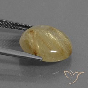 Quarzo rutilo Giallo medio naturale da 7.53 ct, Rotondo, Trasparente
