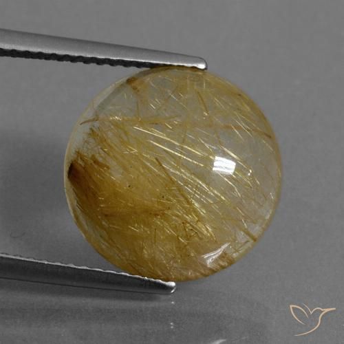 7.70ct Naturale Oro Quarzo rutilo, Rotondo, Trasparente