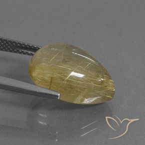 Quarzo rutilo Marrone Dorato Molto Chiaro naturale da 9.50 ct, Forma a pera, Trasparente