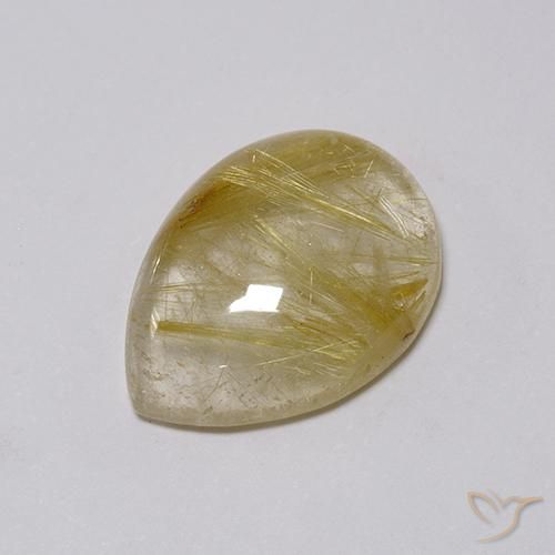 Quarzo rutilo Marrone Dorato Molto Chiaro naturale da 7.58 ct, Forma a pera, Trasparente
