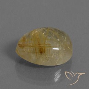 Quarzo rutilo Marrone Dorato Molto Chiaro naturale da 11.11 ct, Forma a pera, Trasparente