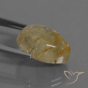Quarzo rutilo Marrone Dorato Molto Chiaro naturale da 11.11 ct, Forma a pera, Trasparente