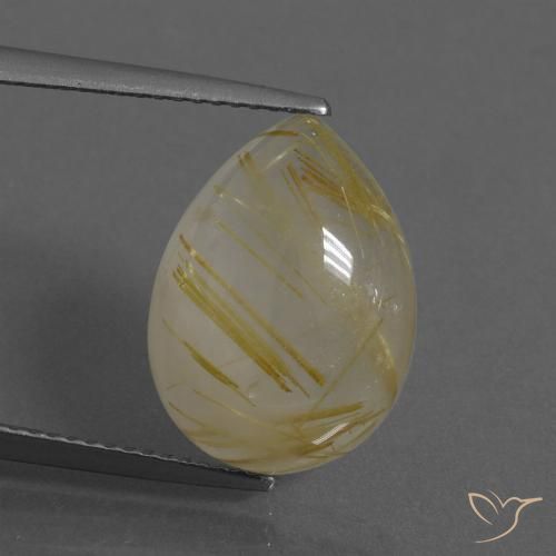 7.97ct Naturale Giallo Toscana Quarzo rutilo, Forma a pera, Trasparente