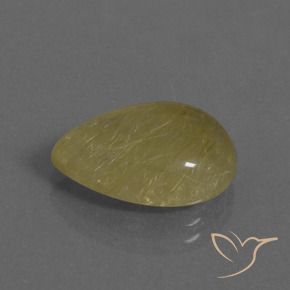 Quarzo rutilo Giallo medio naturale da 7.62 ct, Forma a pera, Trasparente