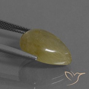 Quarzo rutilo Giallo medio naturale da 7.62 ct, Forma a pera, Trasparente