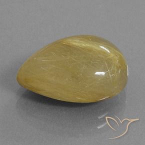 Quarzo rutilo Giallo terroso naturale da 7.37 ct, Forma a pera, Traslucido