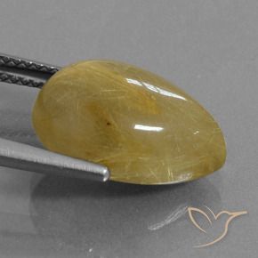 Quarzo rutilo Giallo terroso naturale da 7.37 ct, Forma a pera, Traslucido