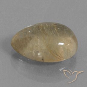 Quarzo rutilo Marrone Dorato Molto Chiaro naturale da 7.59 ct, Forma a pera, Trasparente