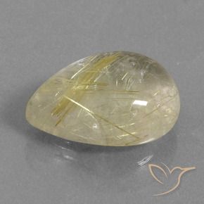 Quarzo rutilo Giallo pallido naturale da 7.30 ct, Forma a pera, Trasparente