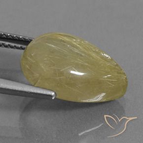 Quarzo rutilo Giallo medio naturale da 7.30 ct, Forma a pera, Trasparente