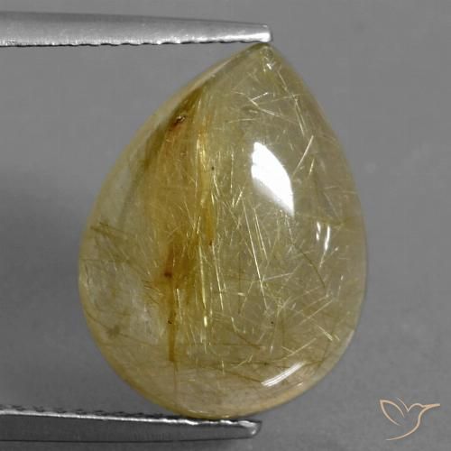 9.22ct Naturale Giallo chiaro Quarzo rutilo, Forma a pera, Trasparente