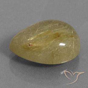 Quarzo rutilo Giallo chiaro naturale da 9.22 ct, Forma a pera, Trasparente