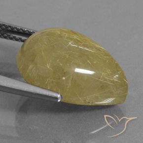 Quarzo rutilo Giallo chiaro naturale da 9.22 ct, Forma a pera, Trasparente