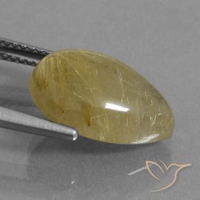 Quarzo rutilo Giallo pallido naturale da 6.34 ct, Forma a pera, Traslucido