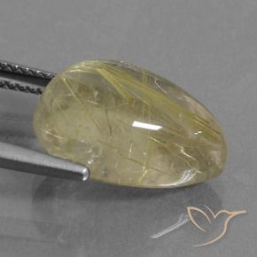 Quarzo rutilo Giallo Digione molto chiaro naturale da 8.32 ct, Forma a pera, Trasparente