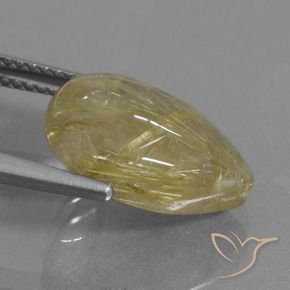 Quarzo rutilo Giallo Toscana naturale da 6.71 ct, Forma a pera, Trasparente