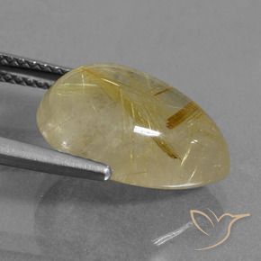 Quarzo rutilo Giallo caldo naturale da 7.32 ct, Forma a pera, Trasparente