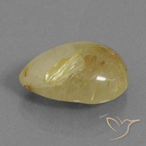 Quarzo rutilo Giallo chiaro naturale da 6.71 ct, Forma a pera, Traslucido