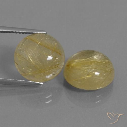 15.21ctw Naturale Giallo chiaro Quarzo rutilo, Rotondo, Trasparente